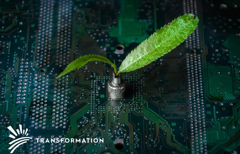 Green Leaf on Microchip