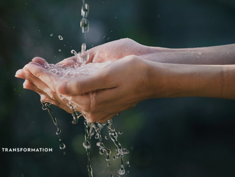 hands holding water